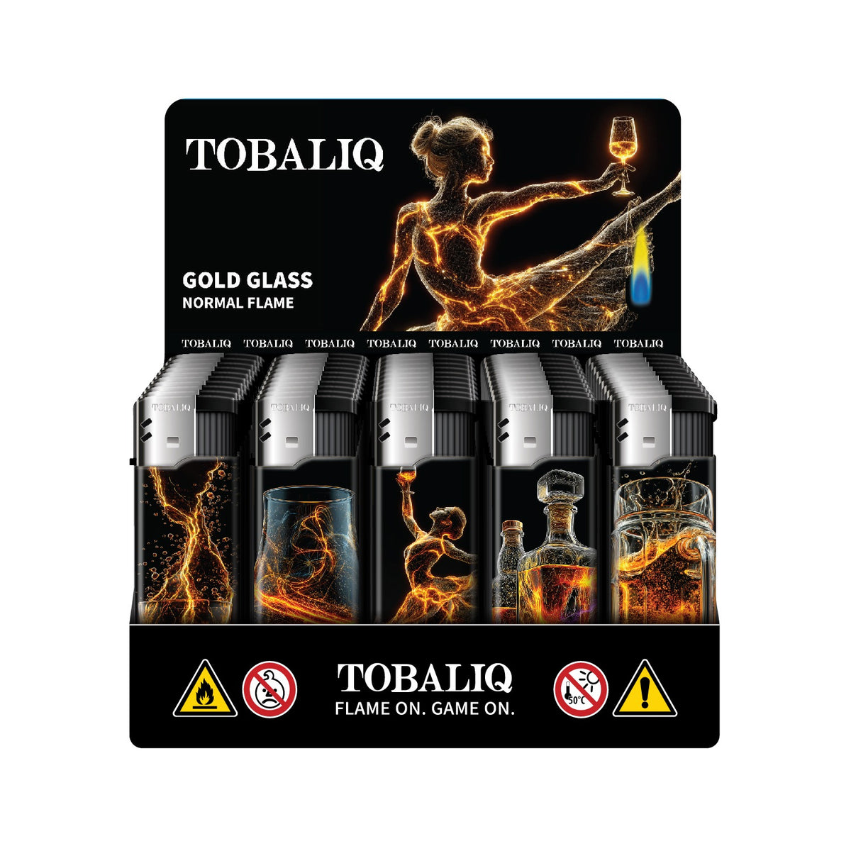 Encendedor TOBALIQ - GOLD GLASS