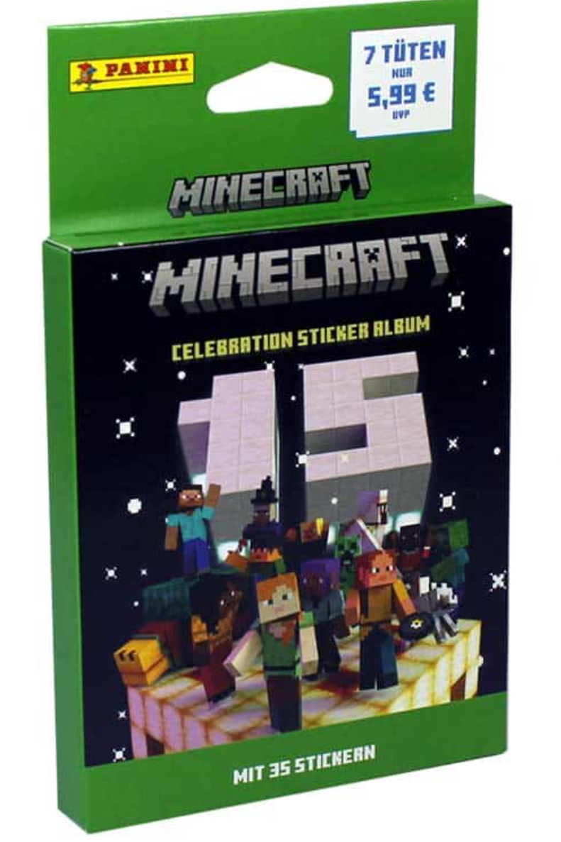 Minecraft Celebration Sticker – Eco Blister (7 Tüten)